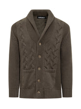 Green Cable-Knit Cardigan Albarena - ALBARENA | Lidia Shopping