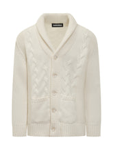 Cream Cable-Knit Cardigan Albarena - ALBARENA | Lidia Shopping