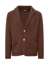 Albarena Brown Knit Jacket with Herringbone Pattern - ALBARENA | Lidia Shopping