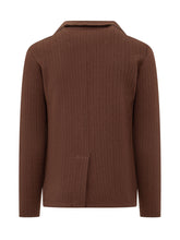 Albarena Brown Knit Jacket with Herringbone Pattern - ALBARENA | Lidia Shopping