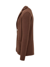 Albarena Brown Knit Jacket with Herringbone Pattern - ALBARENA | Lidia Shopping