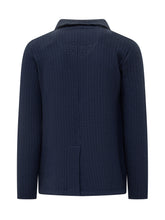 Albarena Blue Knit Jacket with Herringbone Pattern - ALBARENA | Lidia Shopping