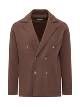 Albanera Brown Double-Breasted Knit Jacket - ALBARENA | Lidia Shopping