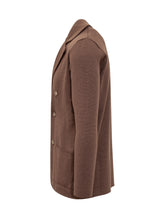 Albanera Brown Double-Breasted Knit Jacket - ALBARENA | Lidia Shopping