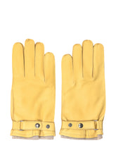 Alpo Yellow Leather Gloves with Buckle - ALPO | Lidia Shopping