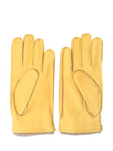Alpo Yellow Leather Gloves with Buckle - ALPO | Lidia Shopping