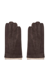 Alpo Dark Brown Suede Leather Gloves - ALPO | Lidia Shopping