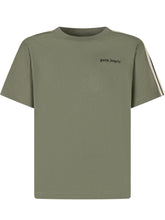 Palm Angels Kids Green T-shirt with Side Stripes - Fall/Winter 2025 - On Sale - Bambino | Lidia Shopping