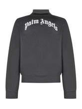 Black Zip Logo Sweatshirt Palm Angels Kids - Fall/Winter 2025 - On Sale - Bambino | Lidia Shopping