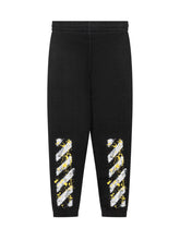 Off-White Kids Pantaloni Neri con Logo e Bande Vernice - Fall/Winter 2025 - On Sale - Bambino | Lidia Shopping