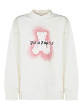 Palm Angels Kids White Sweatshirt with Pink Spray Bear - Fall/Winter 2025 - On Sale - Bambino | Lidia Shopping