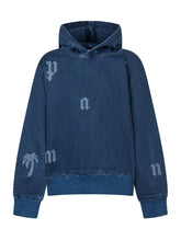 Palm Angels Kids Denim Hoodie with Logo - Fall/Winter 2025 - On Sale - Bambino | Lidia Shopping