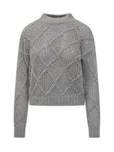 Max Mara Studio Diamond Knit Sweater with Lamé Yarn - Max Mara Studio | Lidia Shopping