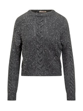 Max Mara Studio Grey Cable Knit Sweater - Max Mara Studio | Lidia Shopping
