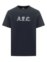 A.P.C. Blue T-Shirt with Creative Printed Logo - APC | Lidia Shopping