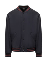 APC Blue Wool Bomber with Striped Details - APC | Lidia Shopping