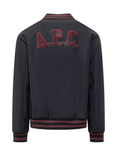 APC Blue Wool Bomber with Striped Details - APC | Lidia Shopping