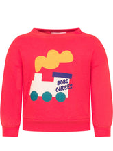 Bobo Choses Red Sweatshirt with Train Print - Bobo Choses | Lidia Shopping