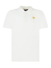 Versace Kids Polo Bianca con Logo Medusa Ricamato - Abbigliamento Bambini | Lidia Shopping