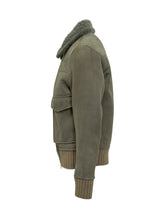 Dfour Giacca in Montone Scamosciato Verde con Collo in Shearling - Fall/Winter 2025 - On Sale - Uomo | Lidia Shopping
