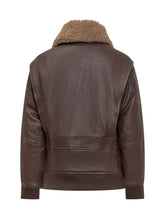 Giocasta Brown Leather Aviator Jacket - Giocasta | Lidia Shopping