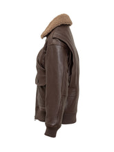 Giocasta Brown Leather Aviator Jacket - Giocasta | Lidia Shopping