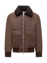 Dfour Brown Suede Shearling Jacket with Contrast Collar - DFOUR | Lidia Shopping