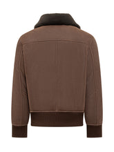 Dfour Brown Suede Shearling Jacket with Contrast Collar - DFOUR | Lidia Shopping