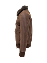 Dfour Brown Suede Shearling Jacket with Contrast Collar - DFOUR | Lidia Shopping