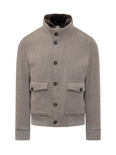 Esterno Grey Cashemere Jacket with Shearling Collar - ESTERNO | Lidia Shopping