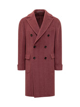 Esterno Bordeaux Red Double-Breasted Wool Coat - ESTERNO | Lidia Shopping