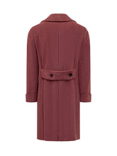 Esterno Bordeaux Red Double-Breasted Wool Coat - ESTERNO | Lidia Shopping
