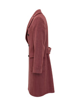 Esterno Bordeaux Red Double-Breasted Wool Coat - ESTERNO | Lidia Shopping