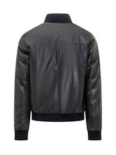 Renzo Cenci Leather Bomber Jacket with Ribbed Details - Fall/Winter 2025 - On Sale - Uomo | Lidia Shopping
