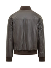 Renzo Cenci Leather Bomber Jacket with Ribbed Details - Fall/Winter 2025 - On Sale - Uomo | Lidia Shopping