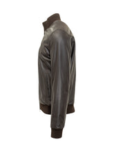Renzo Cenci Leather Bomber Jacket with Ribbed Details - Fall/Winter 2025 - On Sale - Uomo | Lidia Shopping