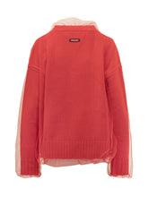 Msgm Knit Cardigan with Tulle Overlay - Msgm | Lidia Shopping