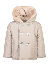 L Orso Bruno Beige Hooded Coat with Buttons - Fall/Winter 2025 - On Sale - Bambino | Lidia Shopping