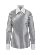 Camicia a Righe con Colletto a Contrasto - Abbigliamento Donna | Lidia Shopping