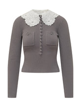 Top in Maglia con Colletto in Pizzo - Abbigliamento Donna | Lidia Shopping