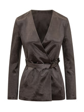 Giacca Jia con cintura e scollo a V - Abbigliamento Donna | Lidia Shopping