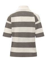 Polo a Maniche Corte con Colletto e Motivo a Righe - Abbigliamento Donna | Lidia Shopping