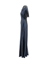 Long Dress with Crossed Neckline and Draping - Alberta Ferretti | Lidia Shopping