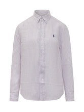 Camicia a Righe con Colletto Classico e Logo Ricamato - Abbigliamento Donna | Lidia Shopping