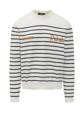 Striped Knit Pullover with Logo Embroidery - Collezione Happy Birthday | Lidia Shopping