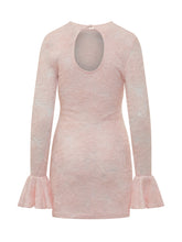 Mesh Mini Dress with Flared Sleeves - New Collection | Lidia Shopping