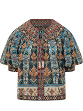 Blusa Ricamata con Colletto Ampio e Maniche Corte - Abbigliamento Donna | Lidia Shopping