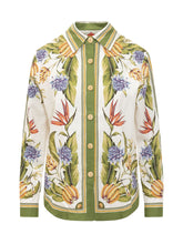 Camicia con Stampa Tropicale e Colletto Classico - Abbigliamento Donna | Lidia Shopping