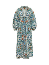 Flora Tile Maxi Dress with Buttons - Farm Rio | Lidia Shopping