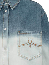 Camicia Denim con Tasche Applicate e Sfumatura - Abbigliamento Donna | Lidia Shopping